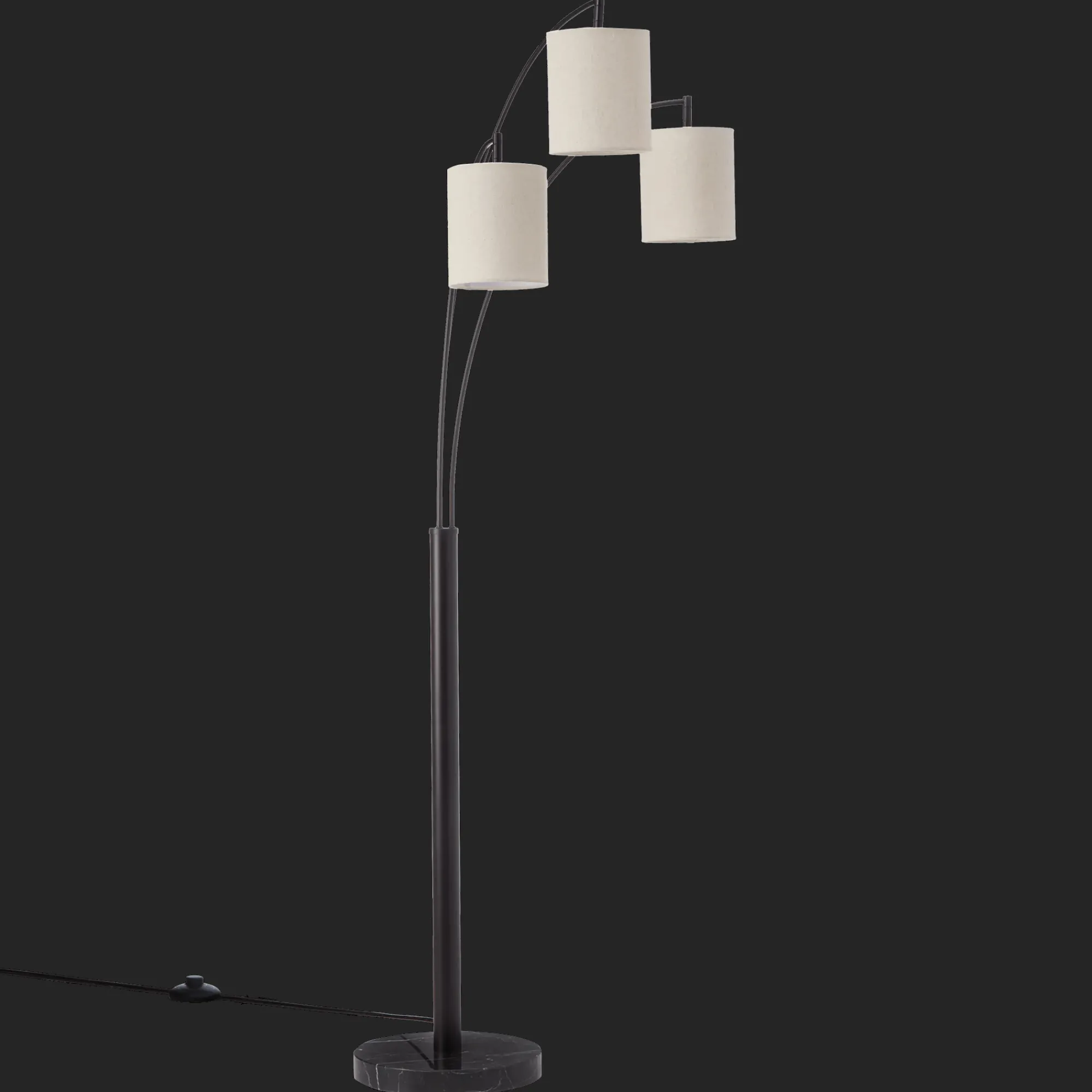 Outlet Bouclair 3 Linen Shade Floor Lamp