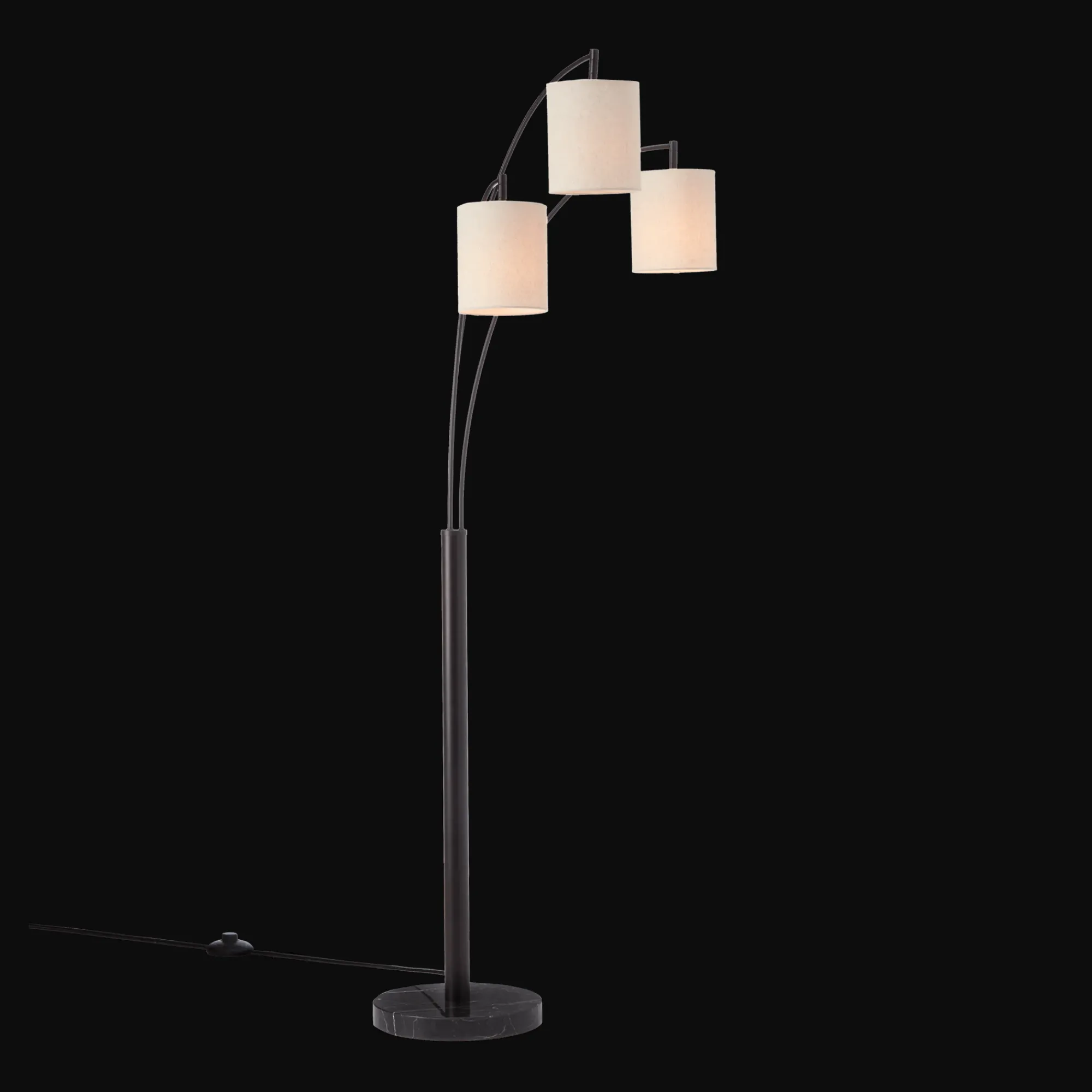 Outlet Bouclair 3 Linen Shade Floor Lamp