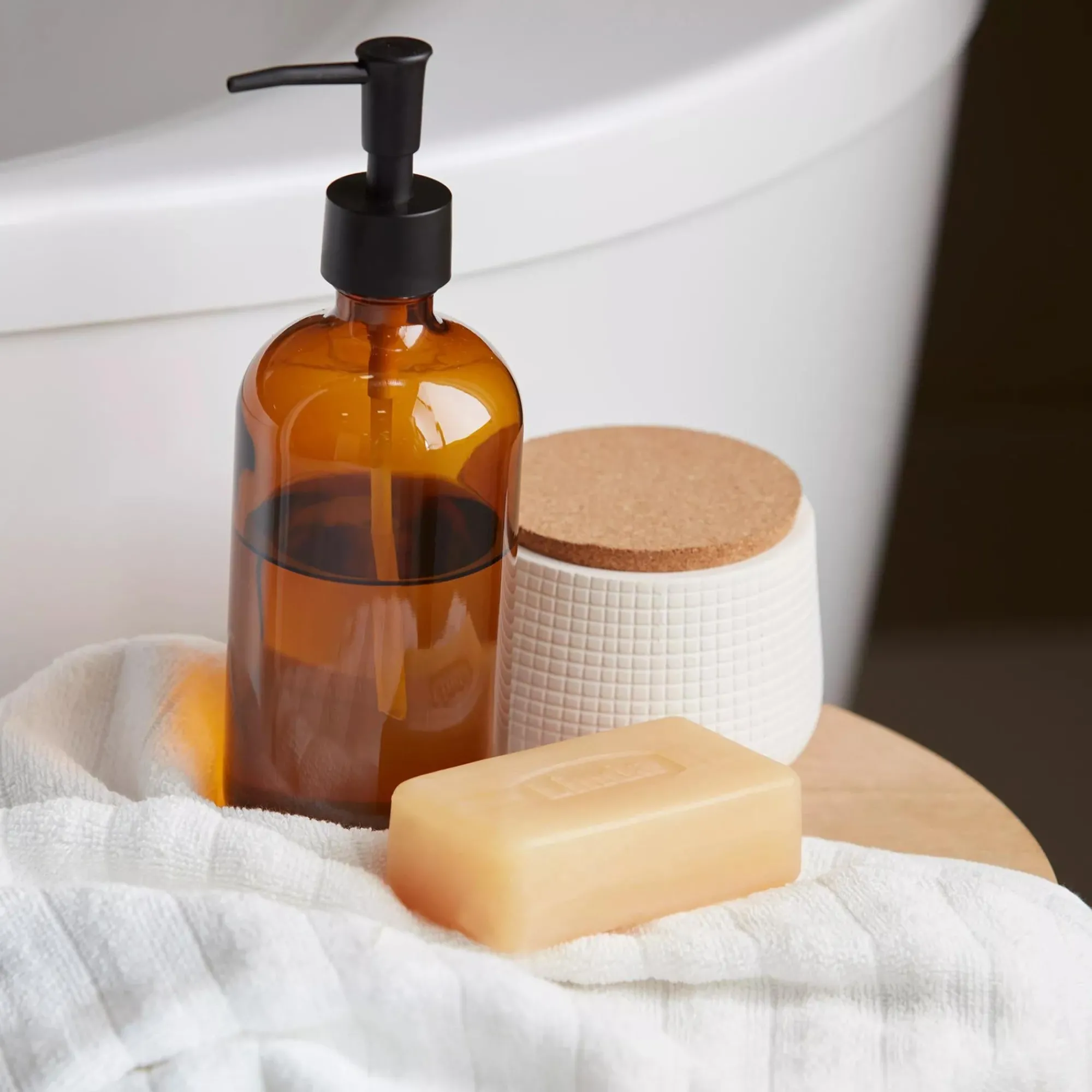 Online Bouclair Amber Glass Soap Dispenser