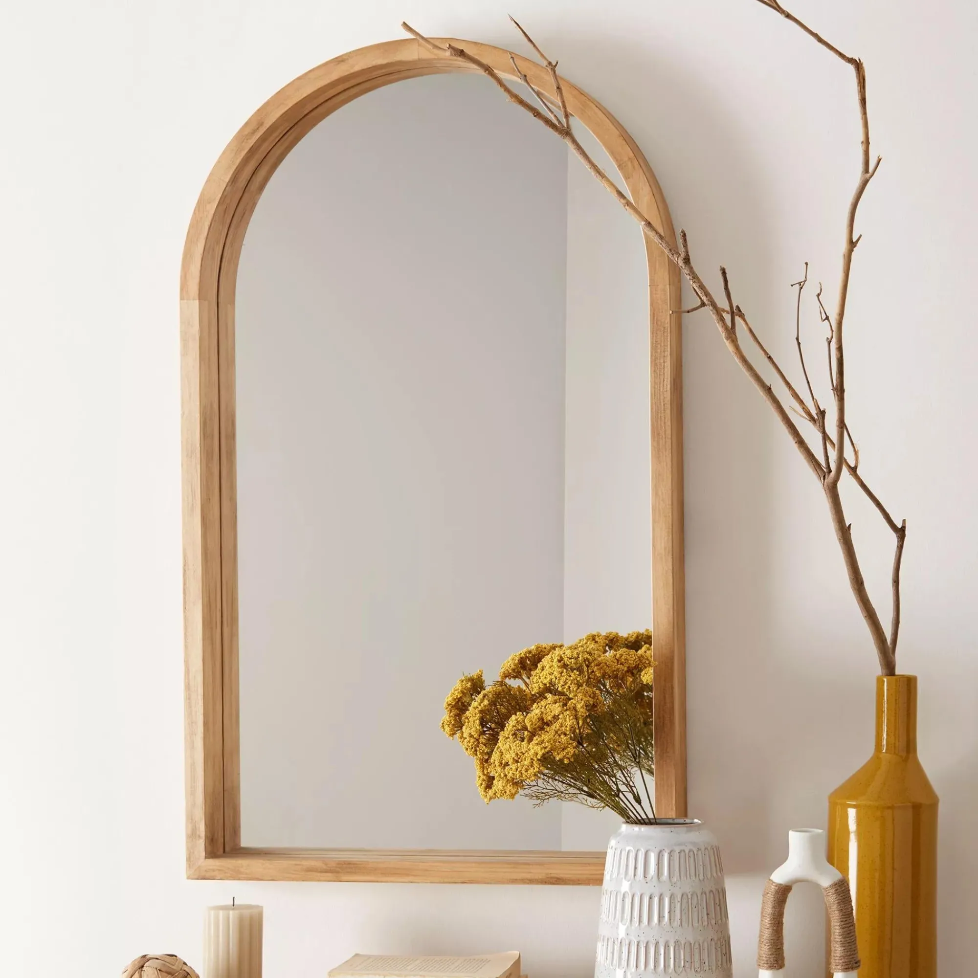 Clearance Bouclair Arched Barn Wood Mirror