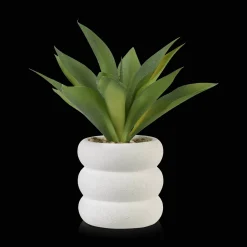 New Bouclair Artificial Cast-Iron Plant in White Speckled Pot