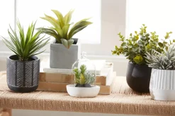 Bouclair Artificial Plant in Striped Pot