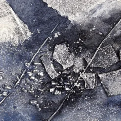 New Bouclair Beige & Blue Cluster Oil Painting