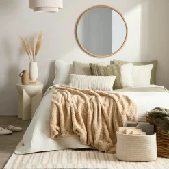 Discount Bouclair Beige Ellyn Faux Fur Throw