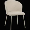 Best Bouclair Beige Fabric and Metal Dining Chair