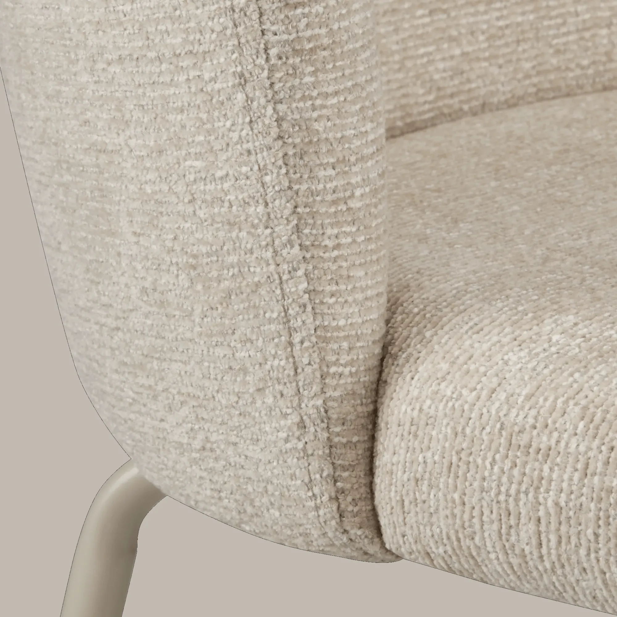 Best Bouclair Beige Fabric and Metal Dining Chair