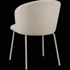 Best Bouclair Beige Fabric and Metal Dining Chair