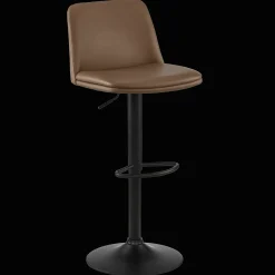 Bouclair Beige Faux Leather and Metal Bar Stool