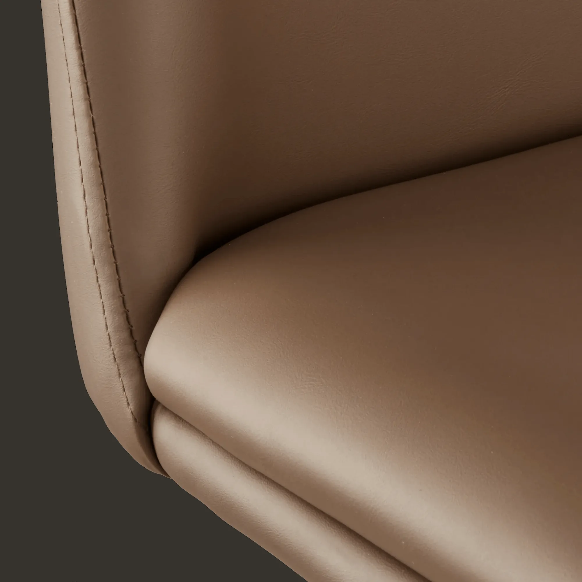 Bouclair Beige Faux Leather and Metal Bar Stool