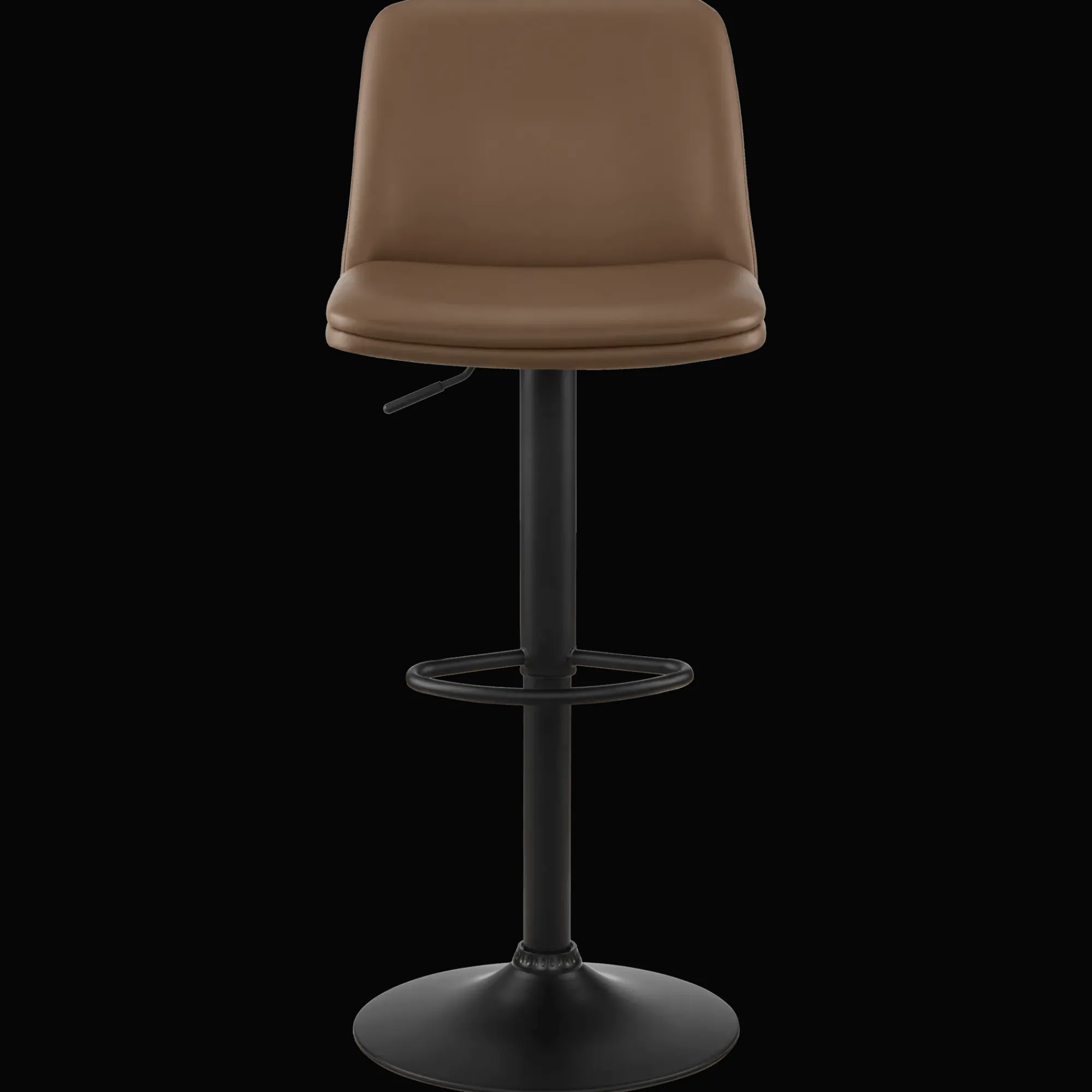 Bouclair Beige Faux Leather and Metal Bar Stool