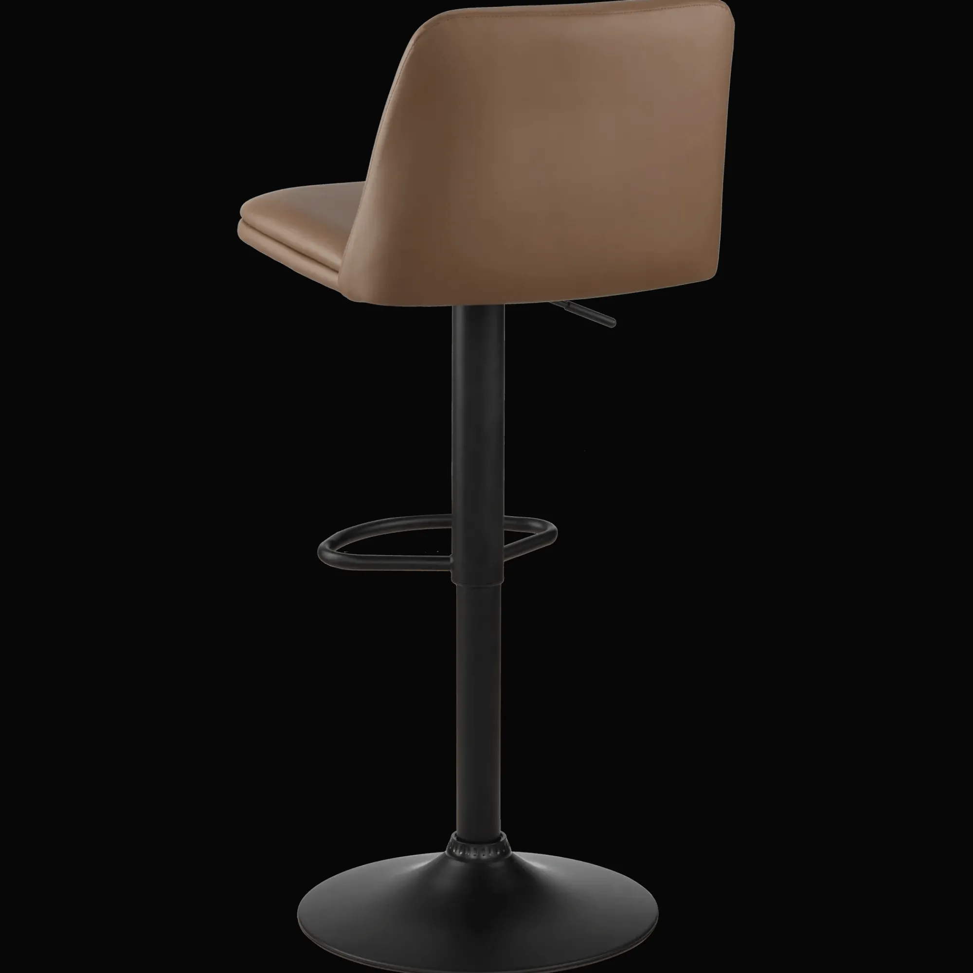 Bouclair Beige Faux Leather and Metal Bar Stool