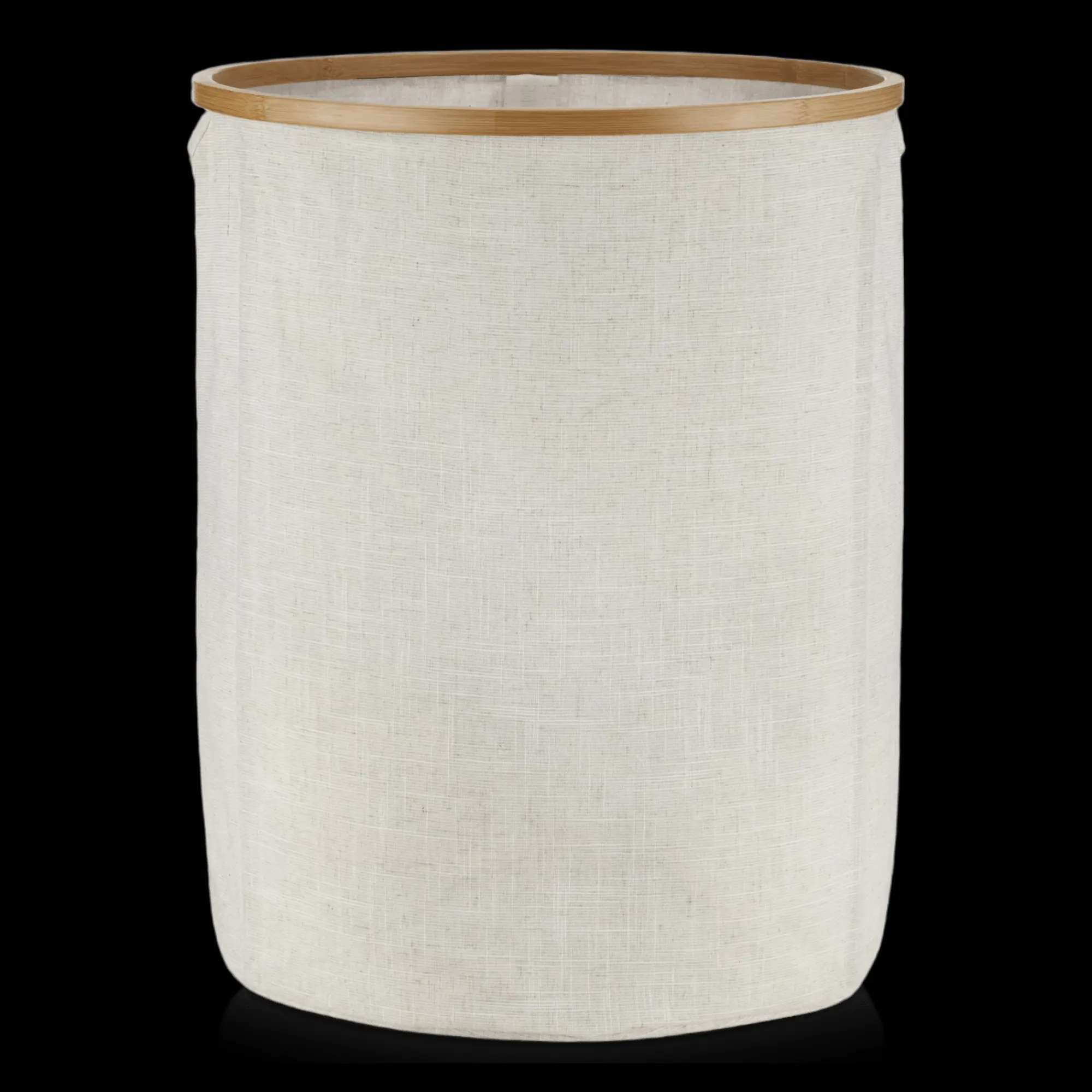 New Bouclair Beige Hamper with Bamboo Ring