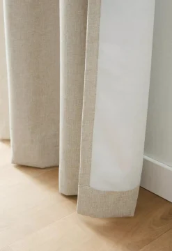 Clearance Bouclair Beige Taha Rod Pocket Back Tab Blackout Curtain