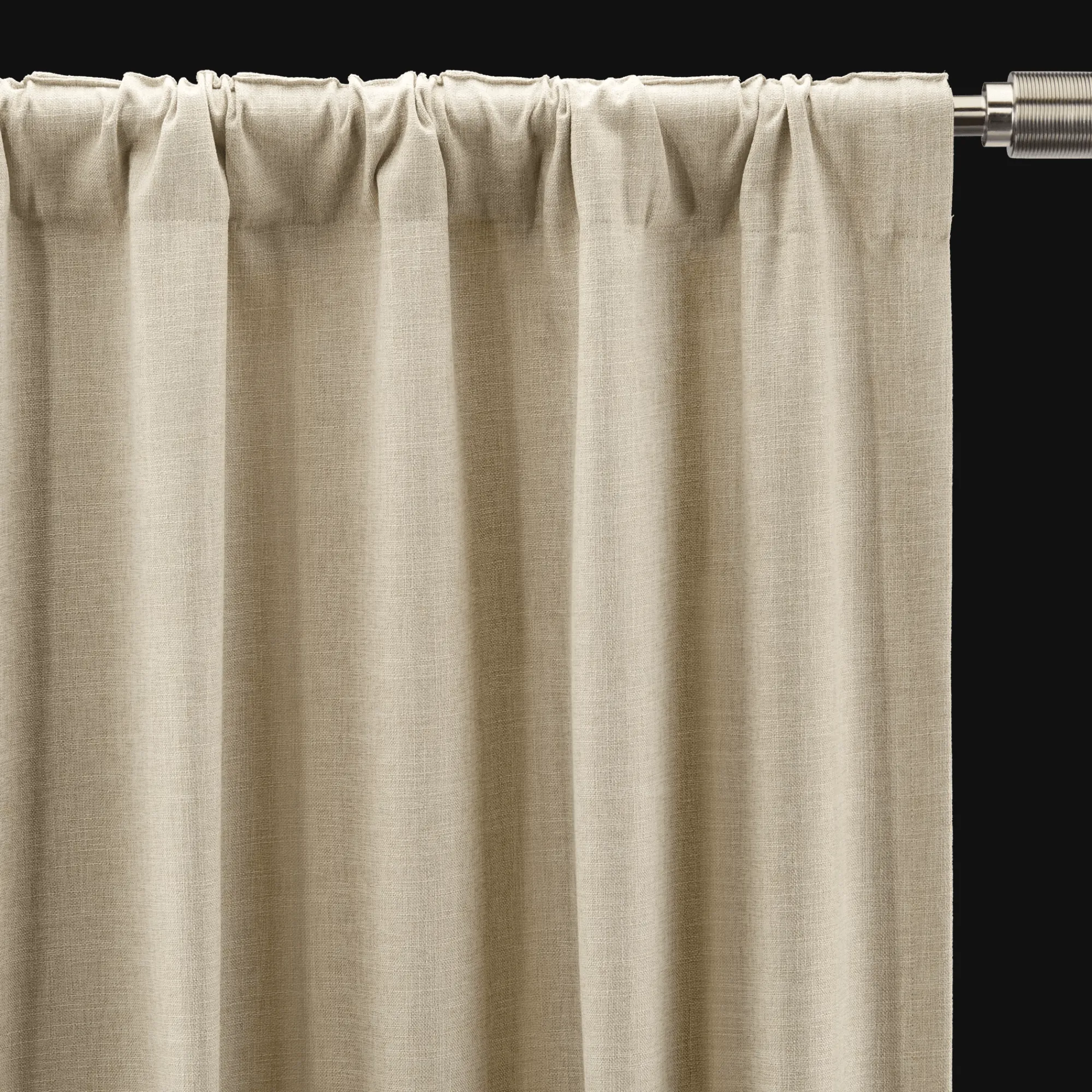 Clearance Bouclair Beige Taha Rod Pocket Back Tab Blackout Curtain