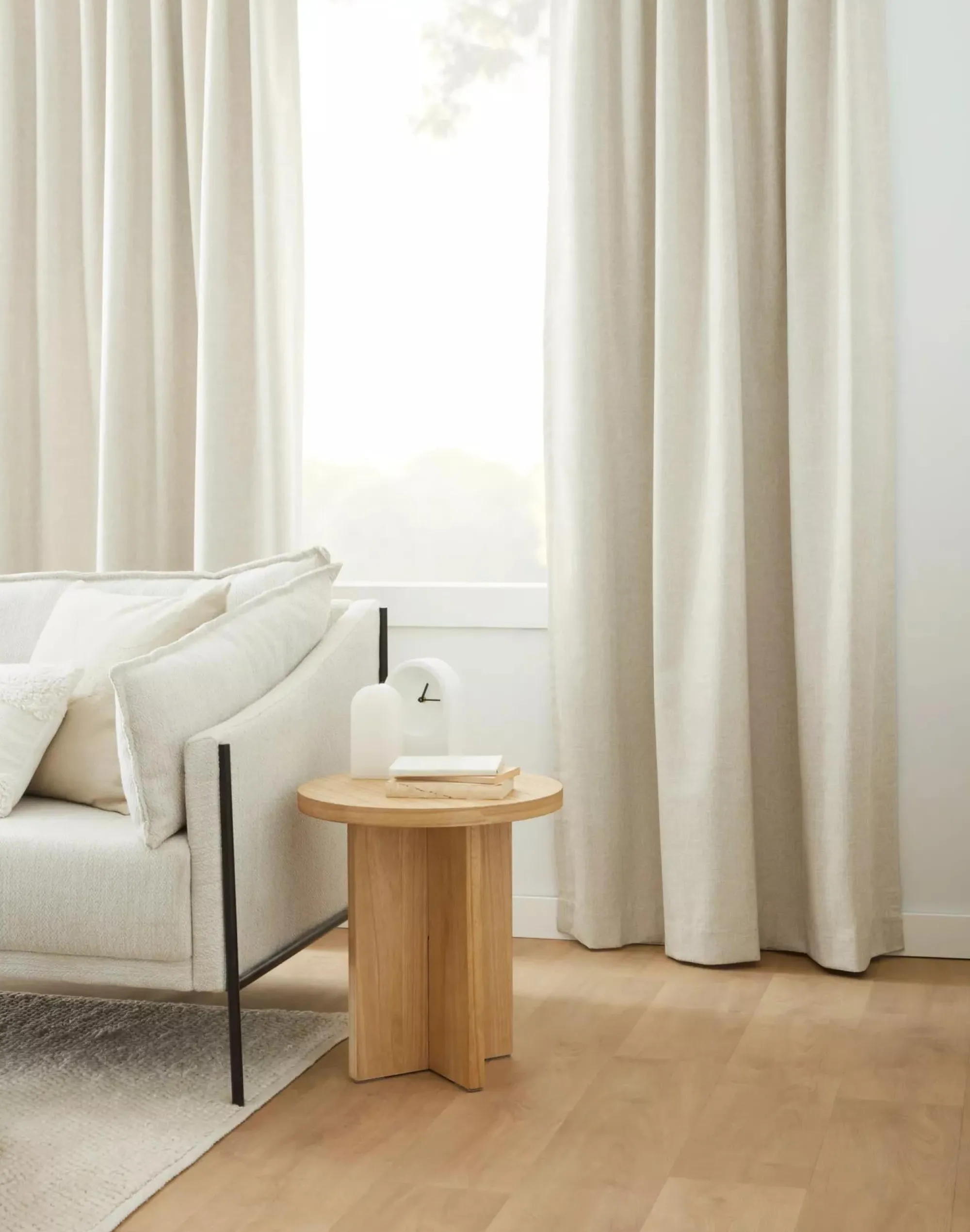 Clearance Bouclair Beige Taha Rod Pocket Back Tab Blackout Curtain