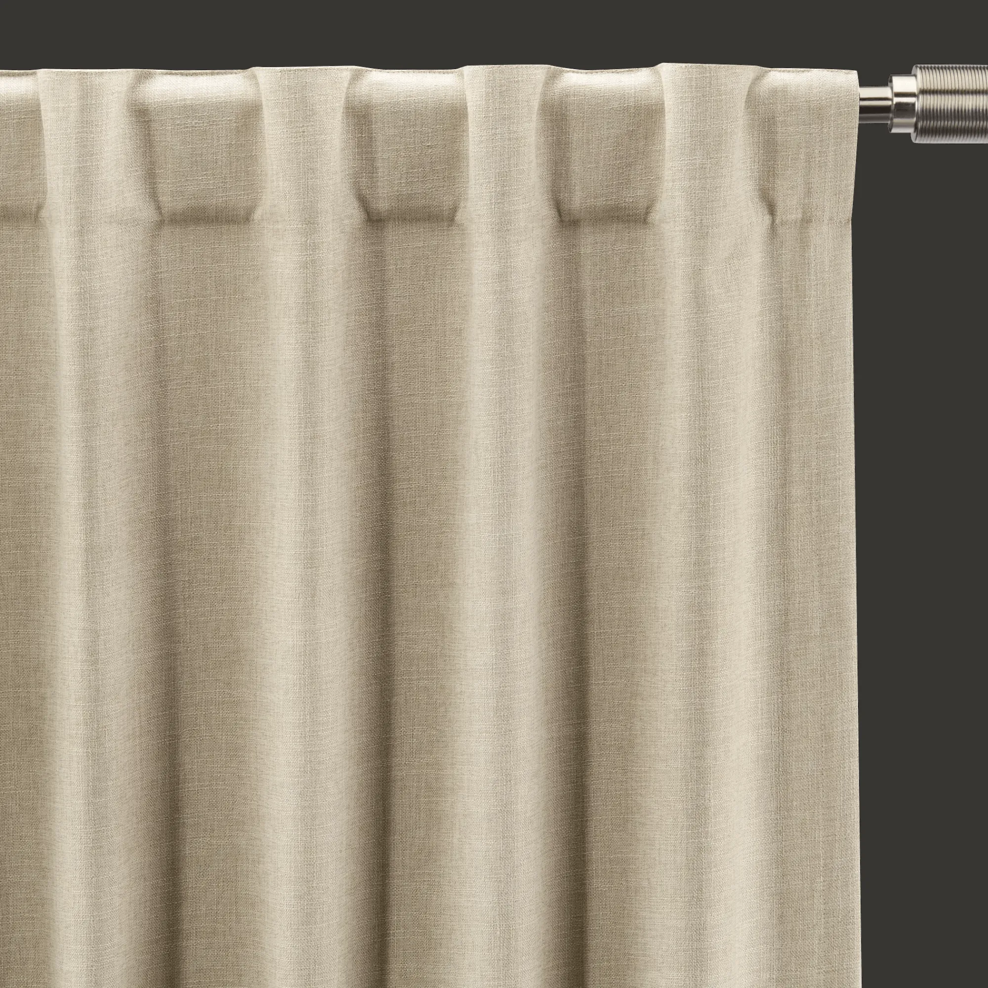 Clearance Bouclair Beige Taha Rod Pocket Back Tab Blackout Curtain