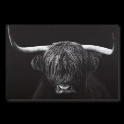 Online Bouclair Black & White Highland Cow Printed Canvas