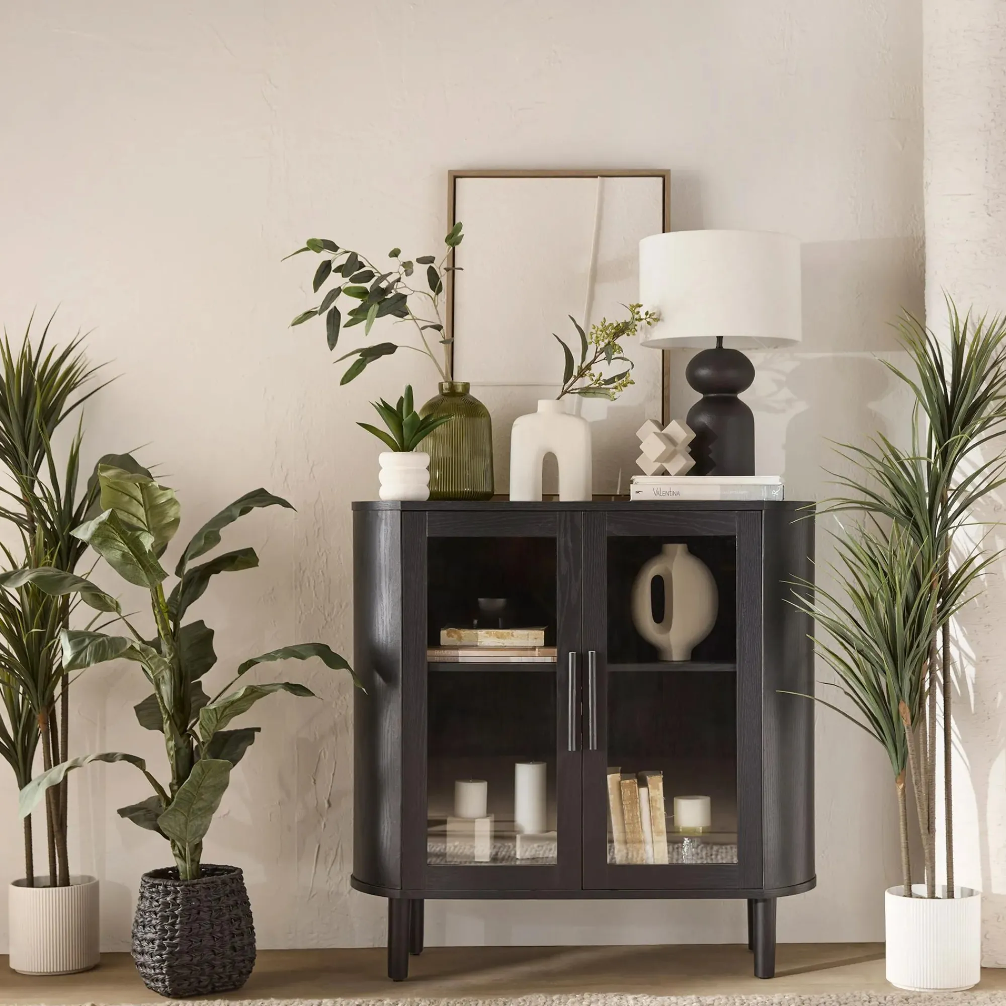 Online Bouclair Black Buffet with Glass Doors