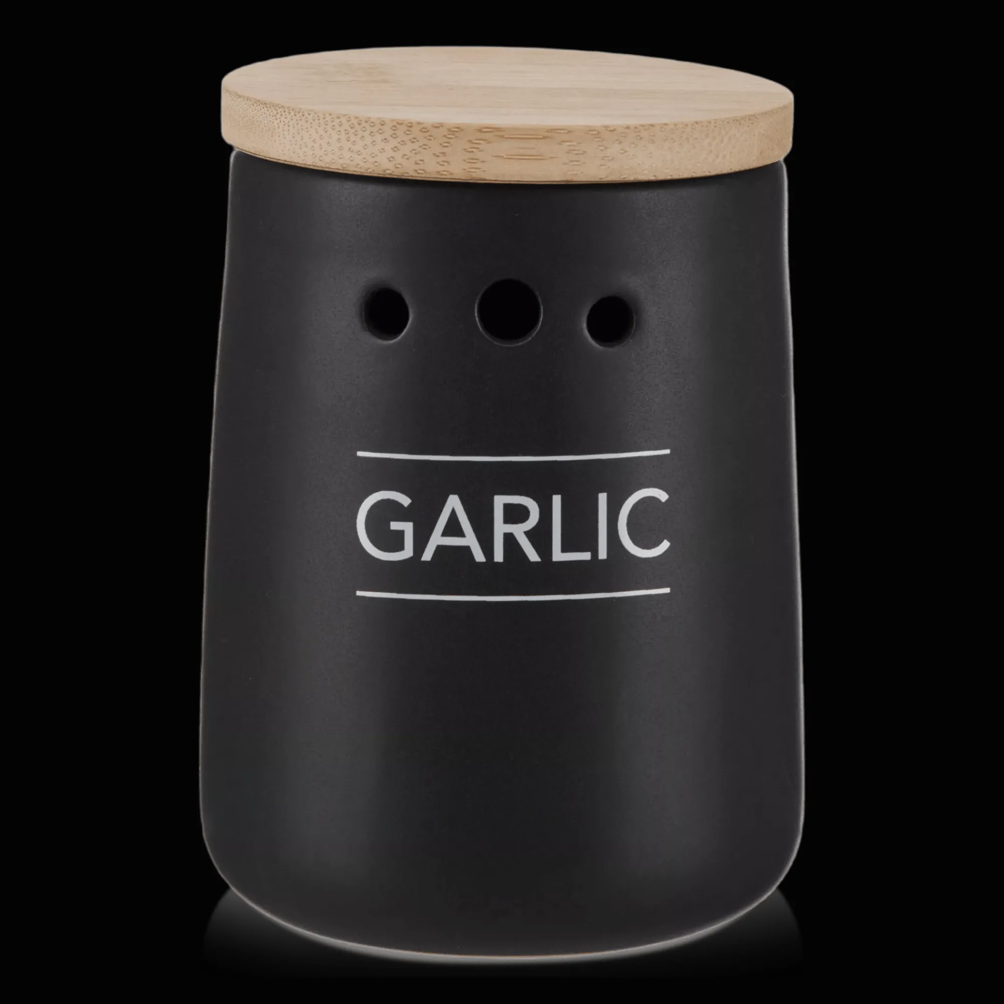 Clearance Bouclair Black Ceramic Garlic Container