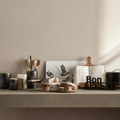 Clearance Bouclair Black Ceramic Garlic Container