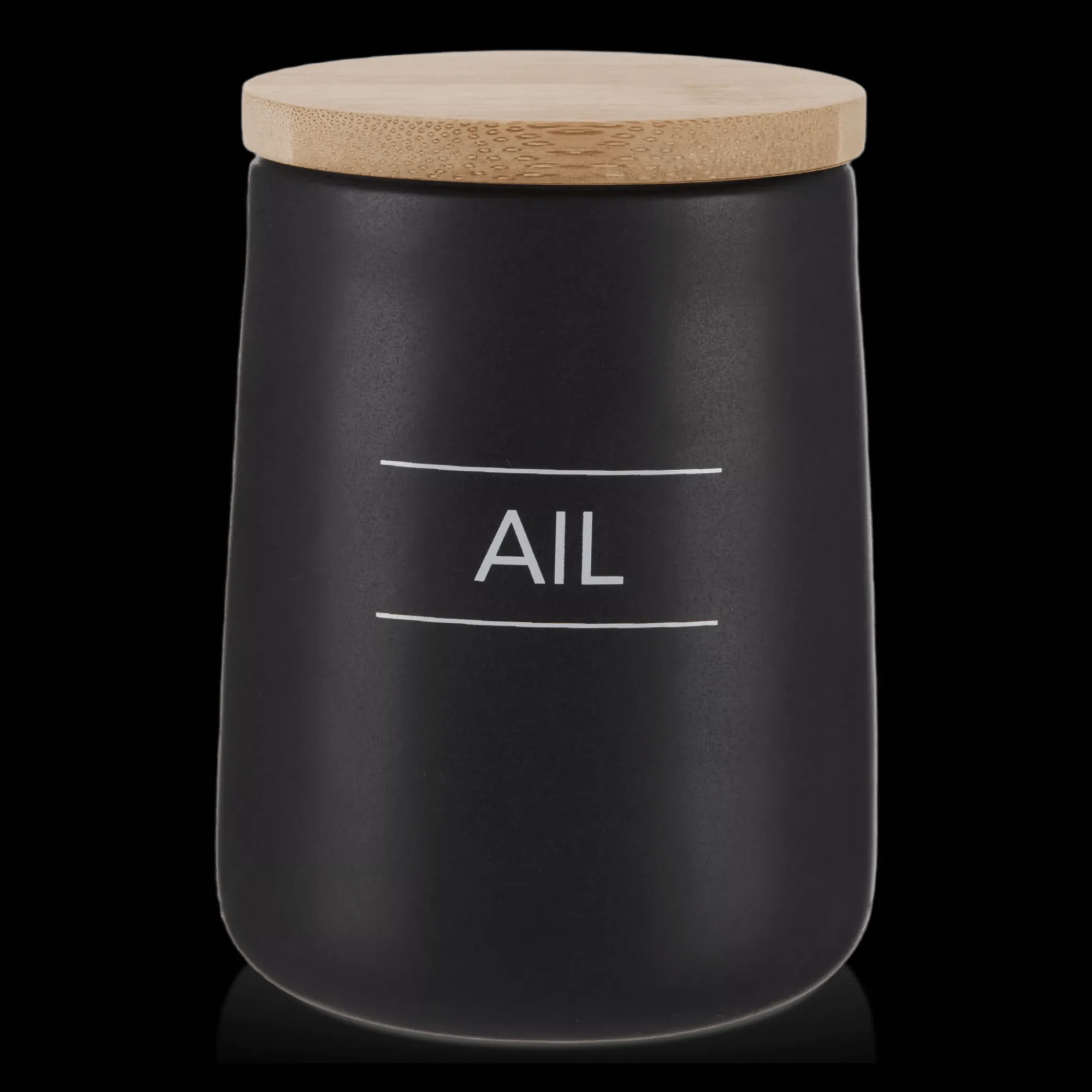 Clearance Bouclair Black Ceramic Garlic Container