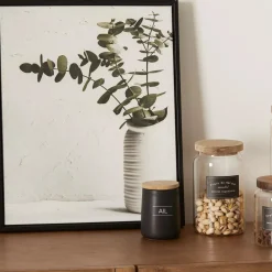 Clearance Bouclair Black Ceramic Garlic Container