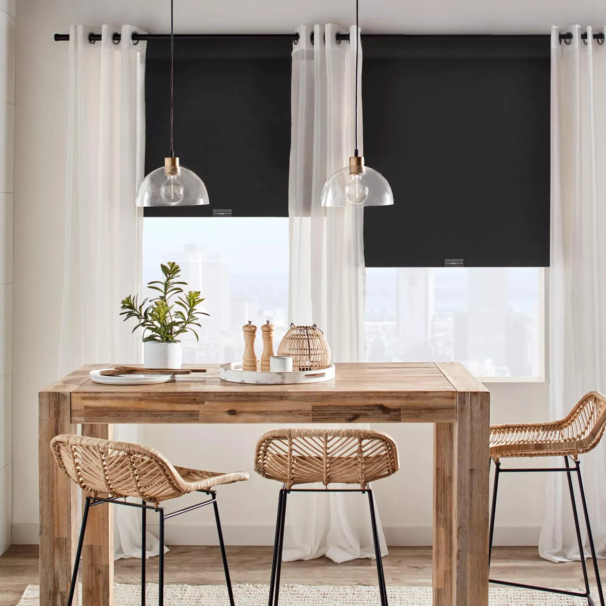 Hot Bouclair Black Chita Cordless Blackout Roller Shade