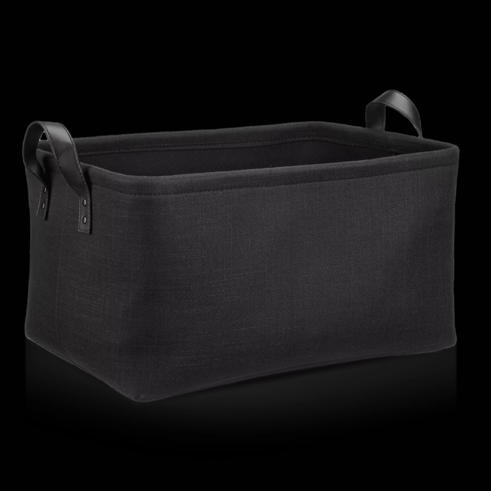 New Bouclair Black Chita Storage Basket with Handles