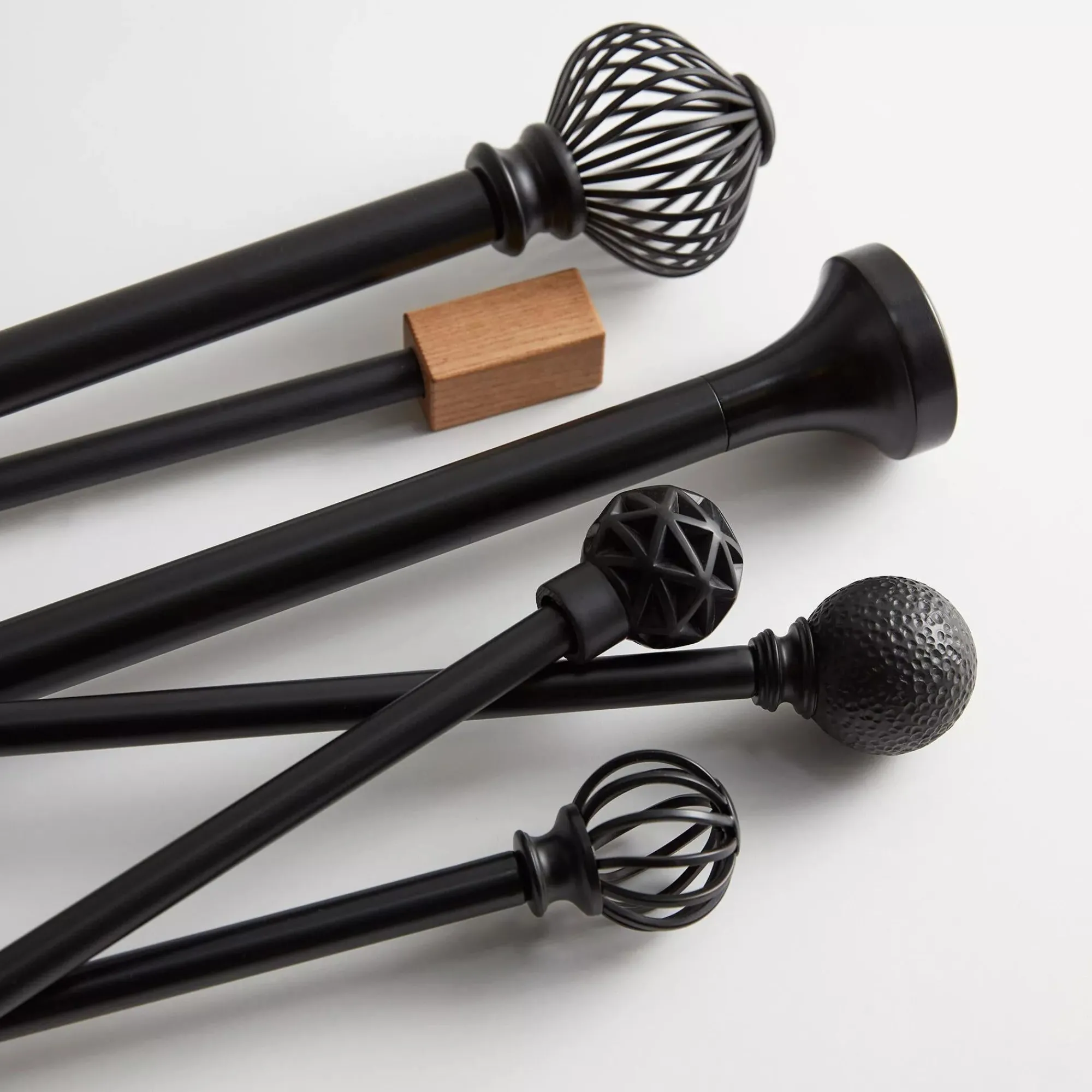 Clearance Bouclair Black Coppola Curtain Rod Set - Diameter 25 mm