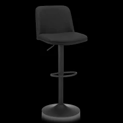 Outlet Bouclair Black Fabric and Metal Adjustable Bar Stool