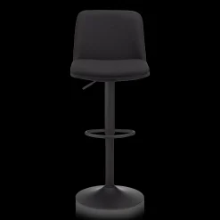 Outlet Bouclair Black Fabric and Metal Adjustable Bar Stool