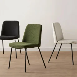 Bouclair Black Fabric and Metal Dining Chair