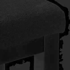 New Bouclair Black Fabric and Wood Bench