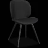 Online Bouclair Black Faux Leather and Black Metal Chair
