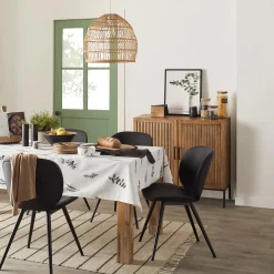 Online Bouclair Black Faux Leather and Black Metal Chair