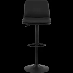 Hot Bouclair Black Faux Leather and Metal Bar Stool