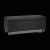 New Bouclair Black Faux Leather Storage Bench