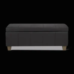 New Bouclair Black Faux Leather Storage Bench