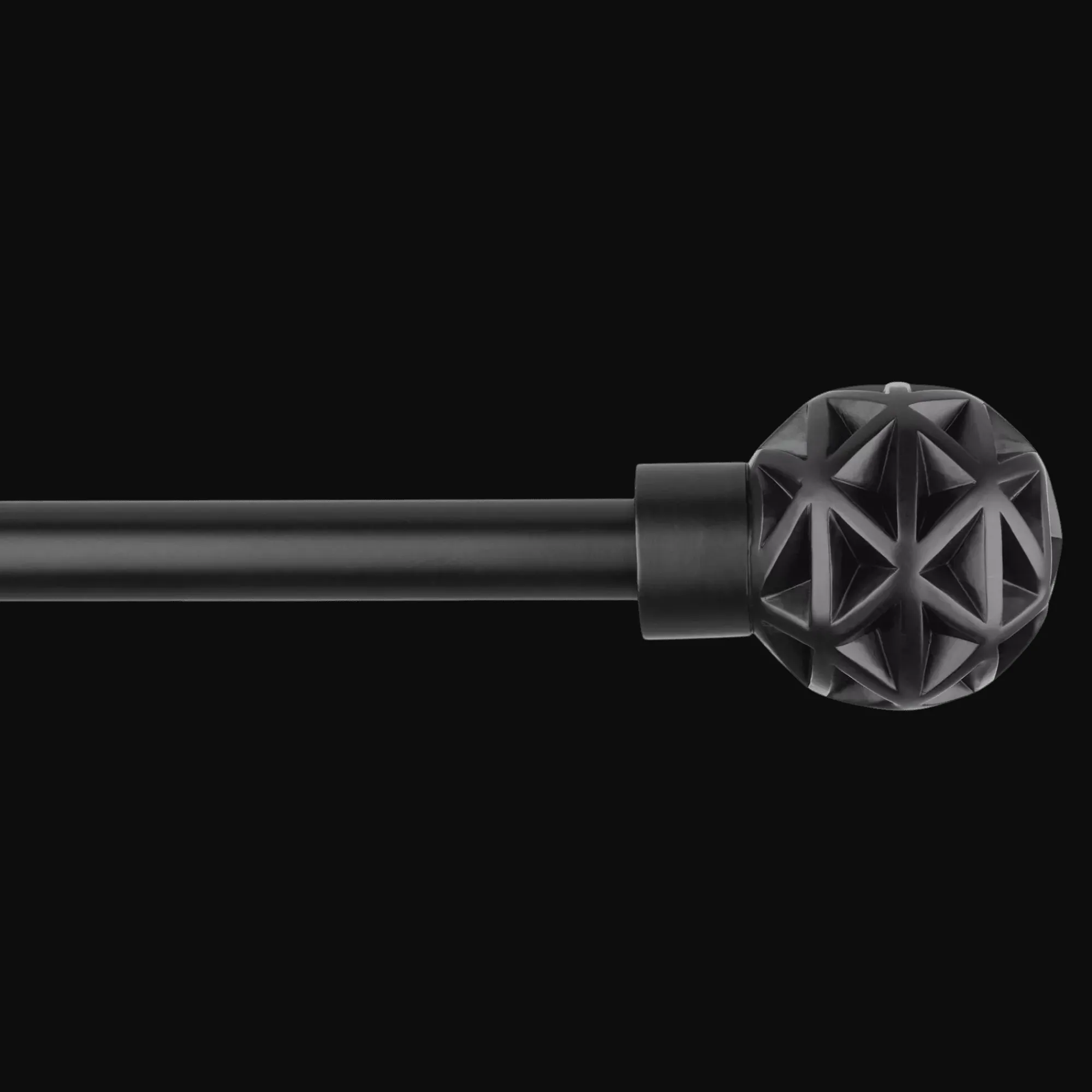 Online Bouclair Black Geometric Curtain Rod Set - Diameter 13/16mm