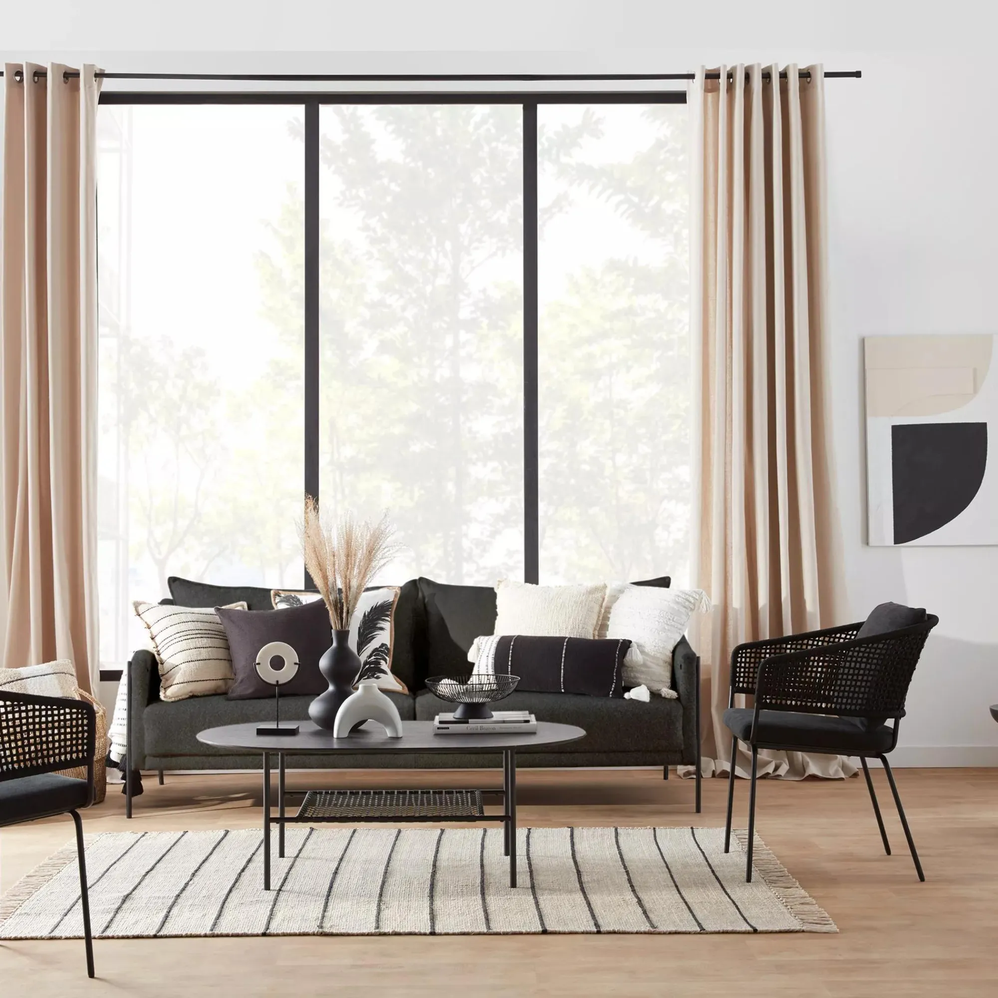 Outlet Bouclair Black Hourglass Bubble Vase