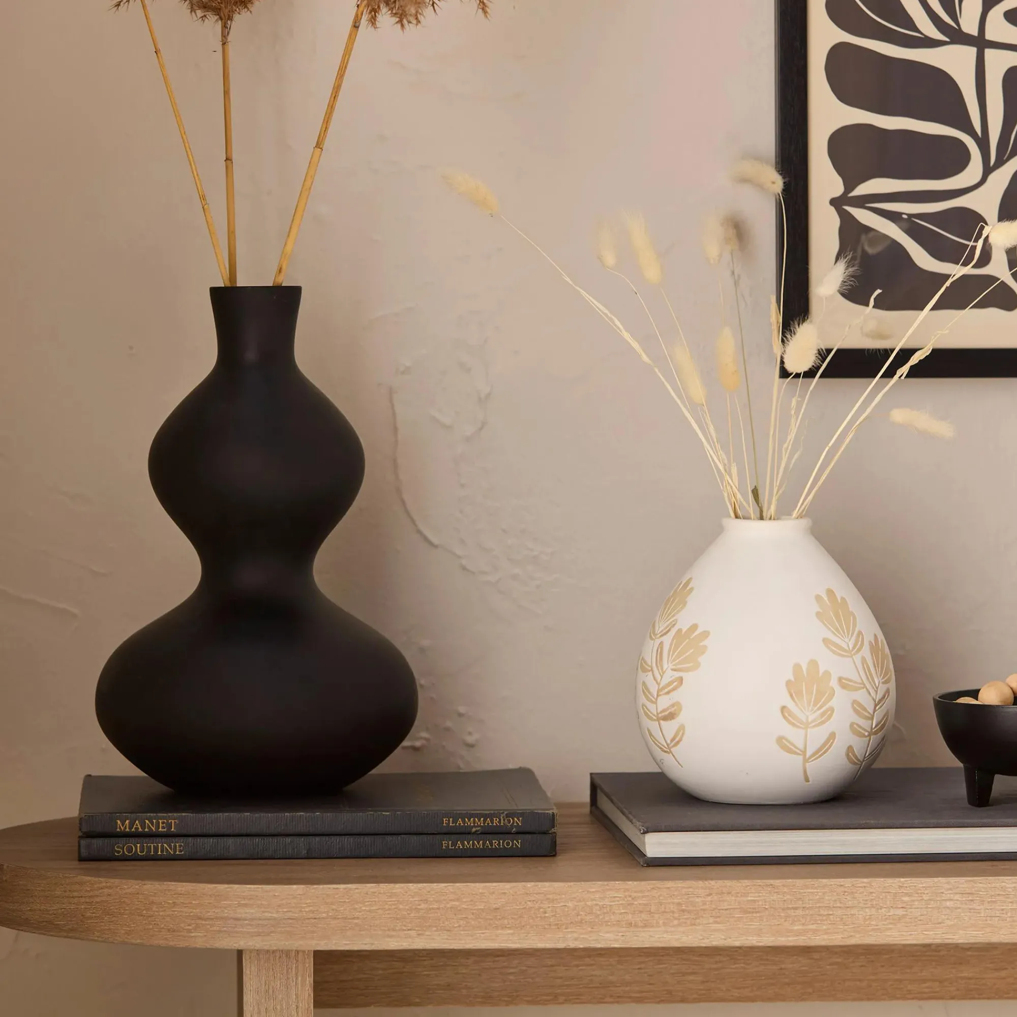 Outlet Bouclair Black Hourglass Bubble Vase