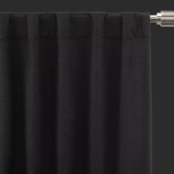 Sale Bouclair Black Ortega Blackout Back-Tab Curtain