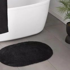 Outlet Bouclair Black Oval Tufted Bath Mat