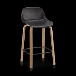 Online Bouclair Black Plastic and Wood Metal Veneer Counter Stool