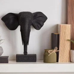 Sale Bouclair Black Resin Elephant on Stand
