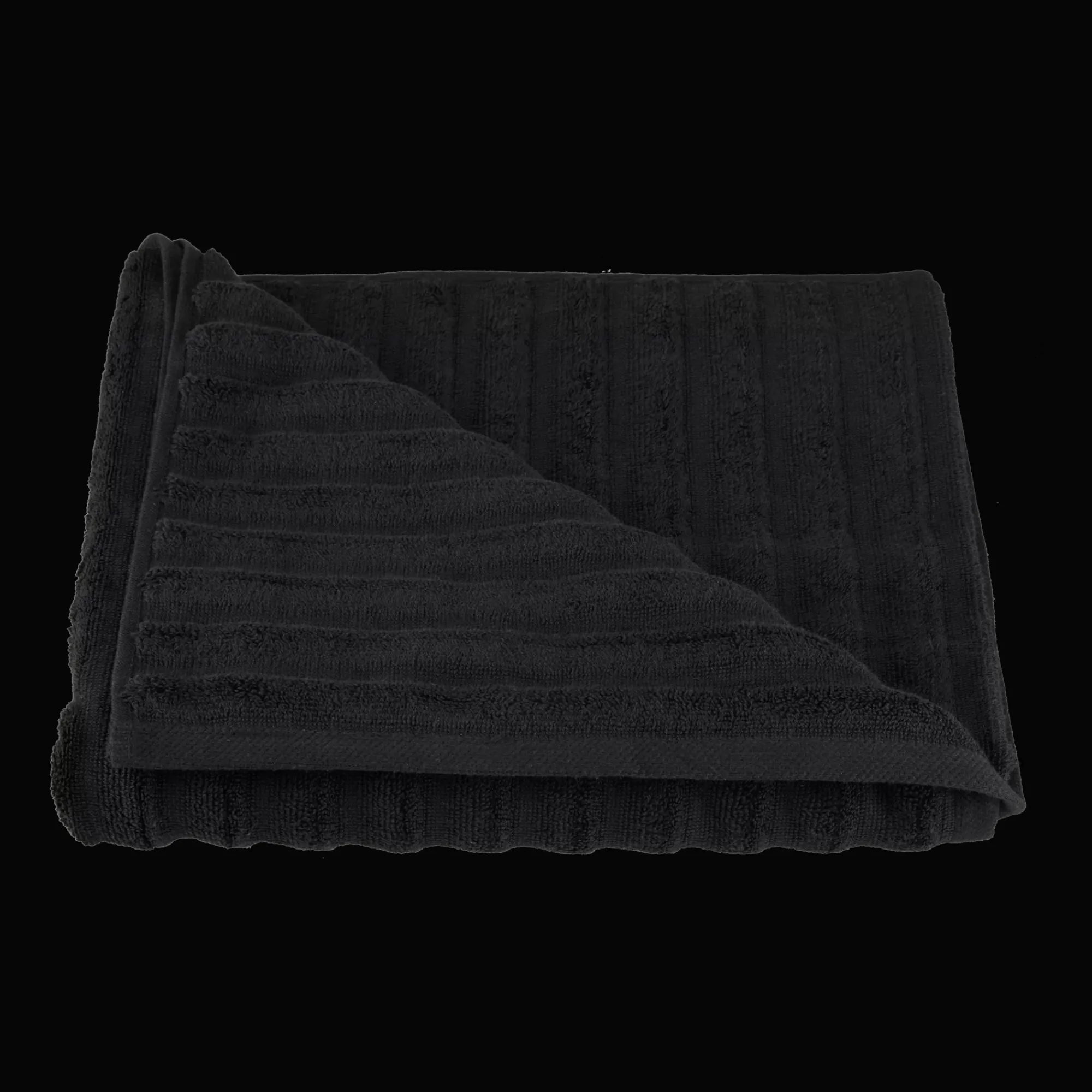 Hot Bouclair Black Ribbed Bath Towel