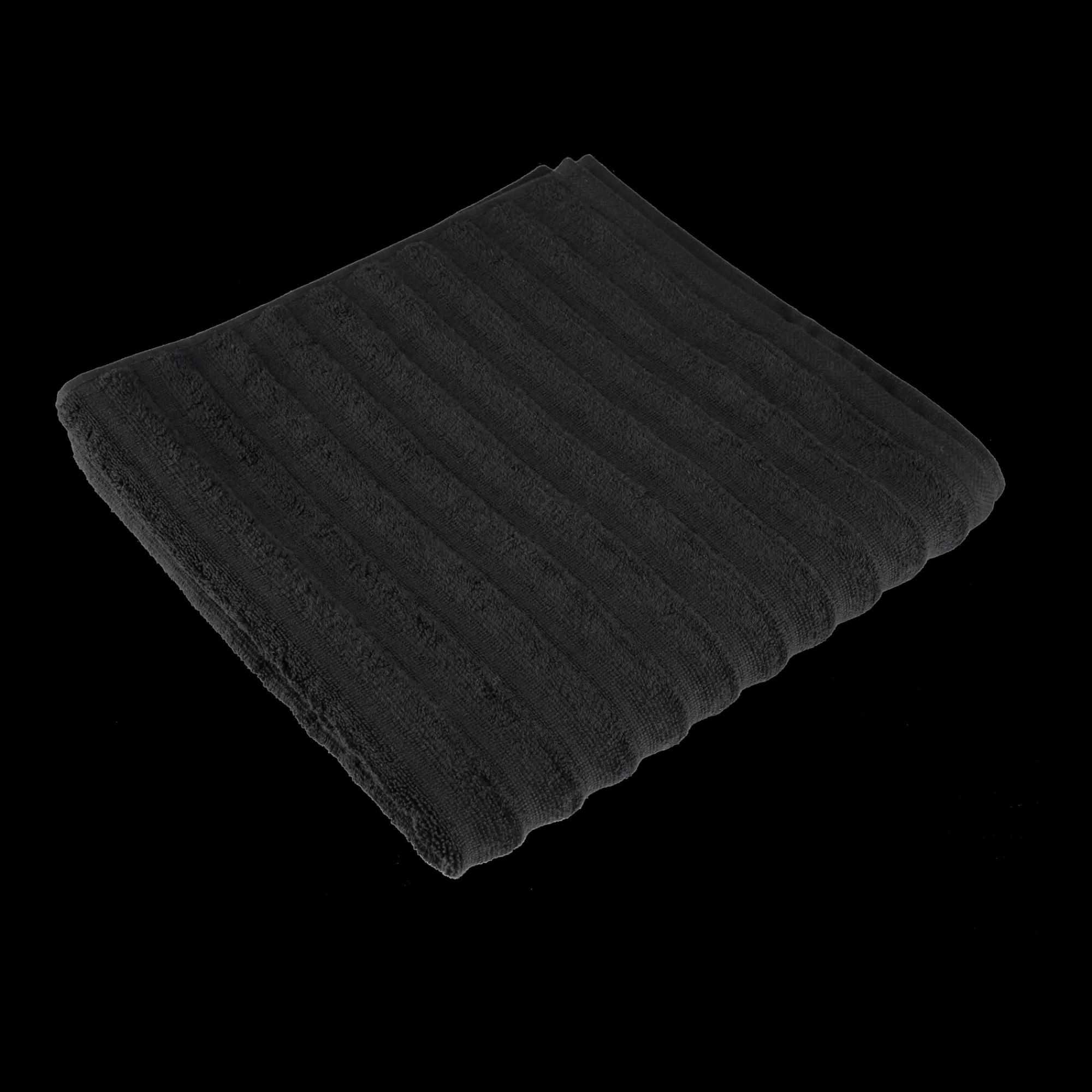 Hot Bouclair Black Ribbed Bath Towel