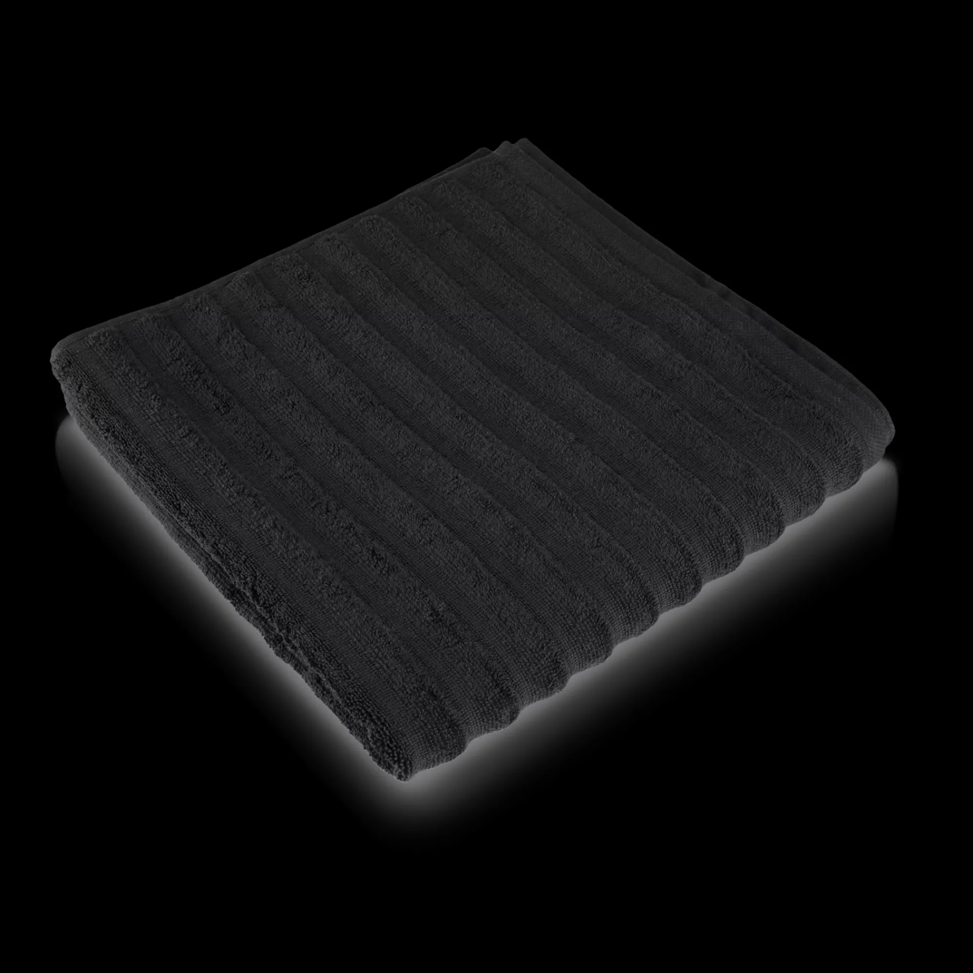 Hot Bouclair Black Ribbed Bath Towel