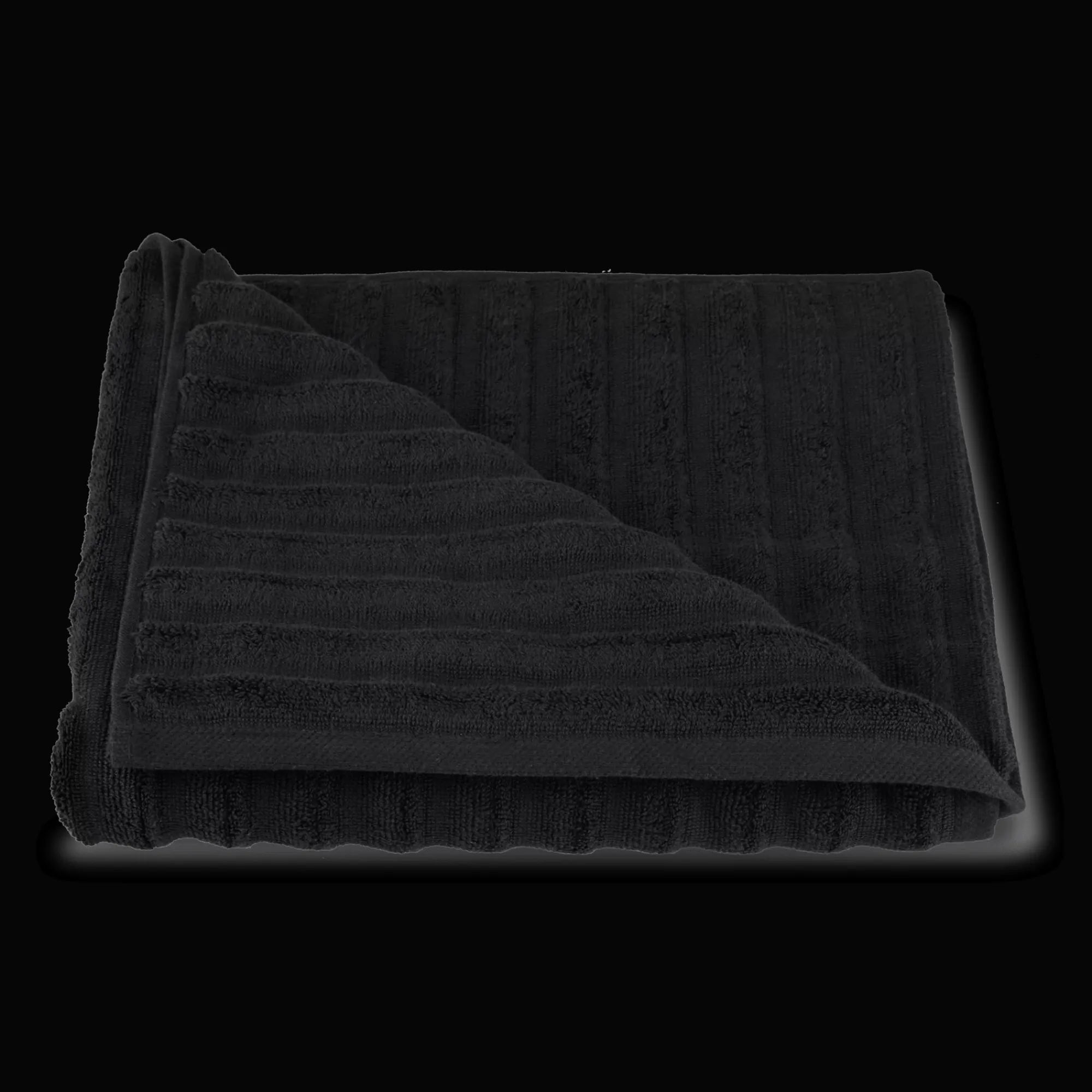 Hot Bouclair Black Ribbed Bath Towel