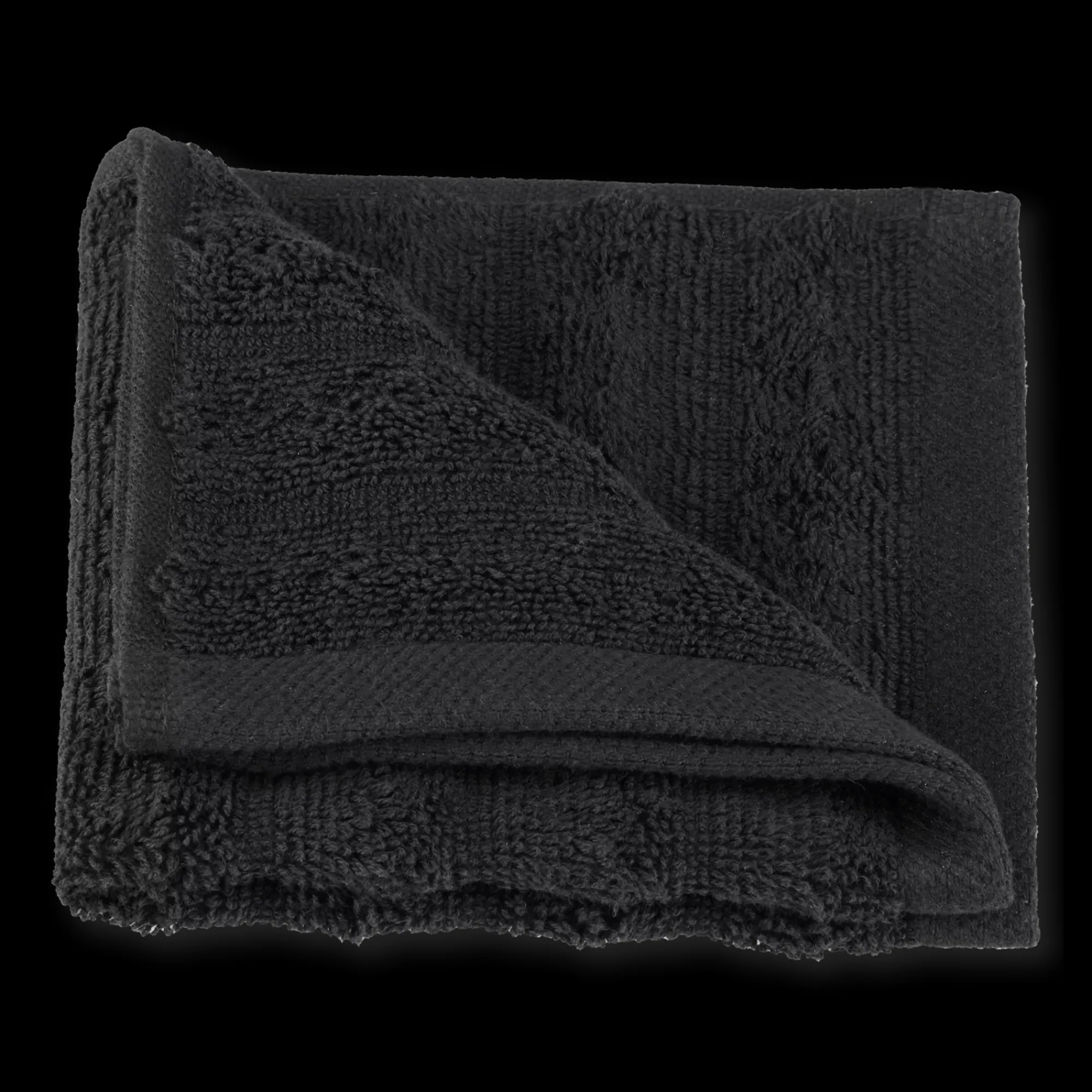 Outlet Bouclair Black Ribbed Washcloth
